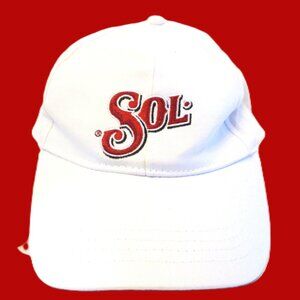 White Sol womens ballcap, metal fastening at back